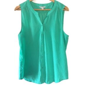 AMERICAN EAGLE teal sleeveless button up top